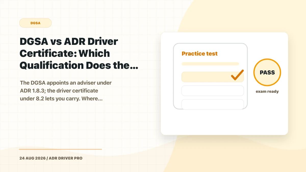 Featured photo for DGSA vs ADR Driver Certificate: Which Qualification Does the Job?